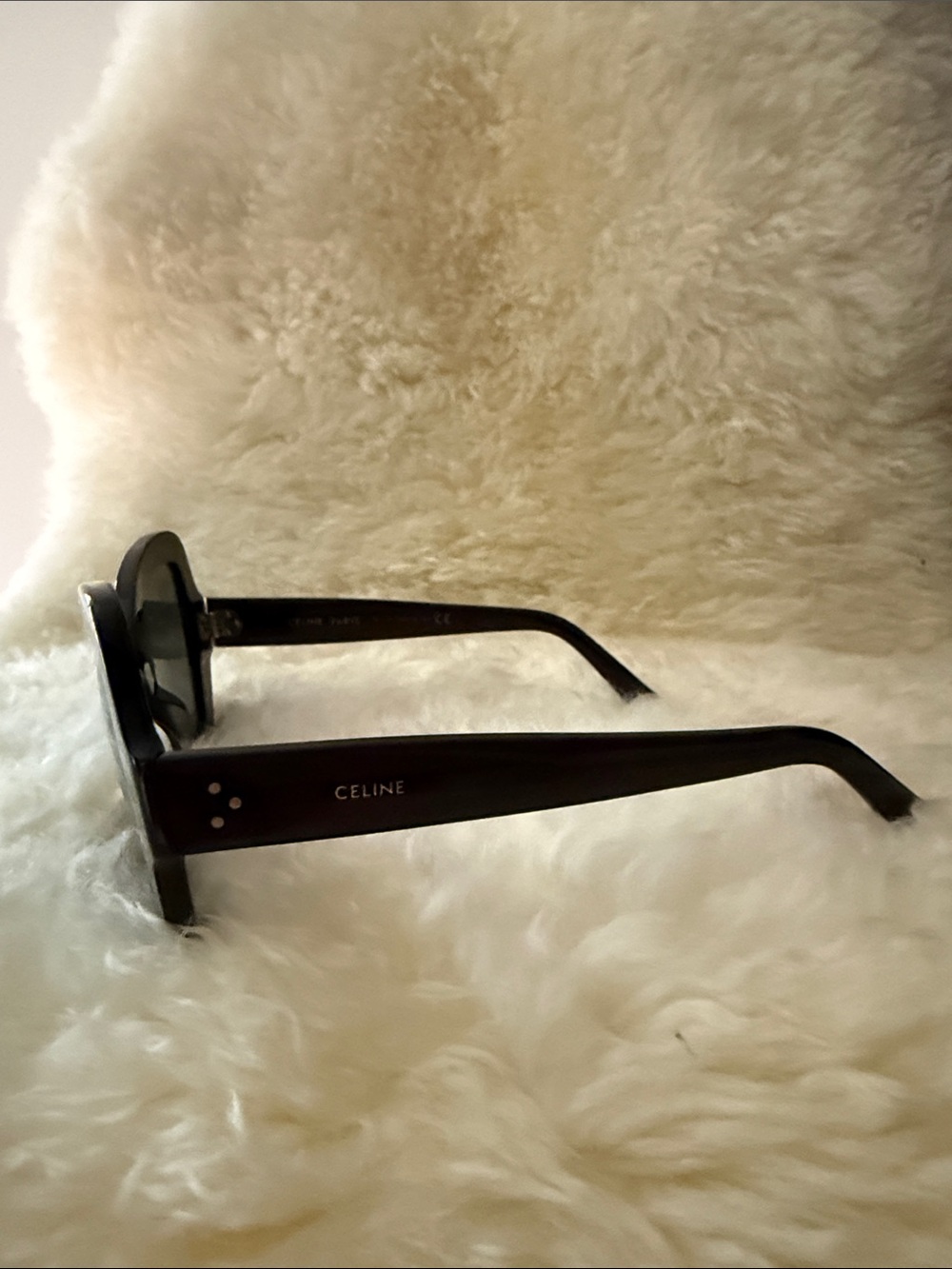 Celine Black Sunglasses with Gold Temple Detail - Picture 6 of 8
